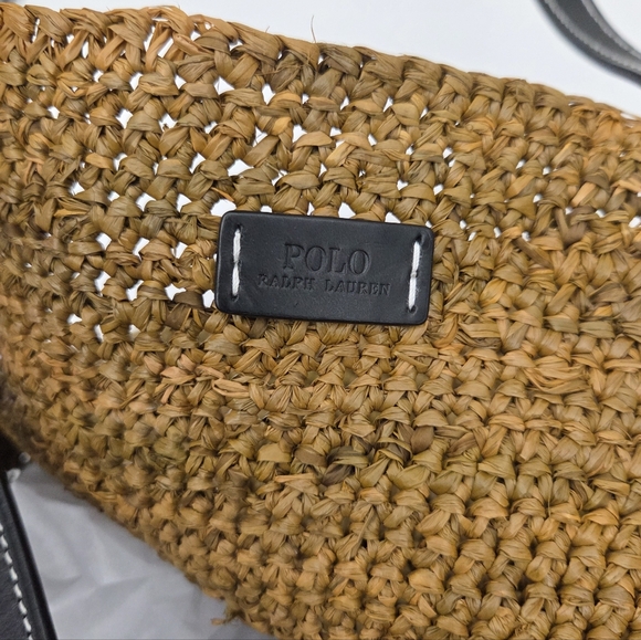 LIKE NEW POLO RALPH LAUREN LARGE RAFFIA TOTE BAG - Picture 8 of 10